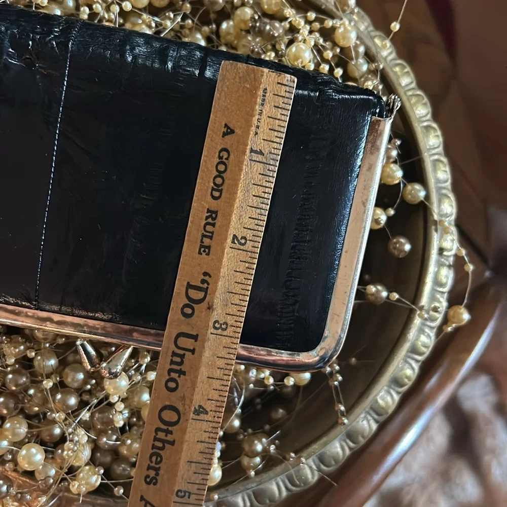 Vintage Black Eel-Skin Cosmetic Case